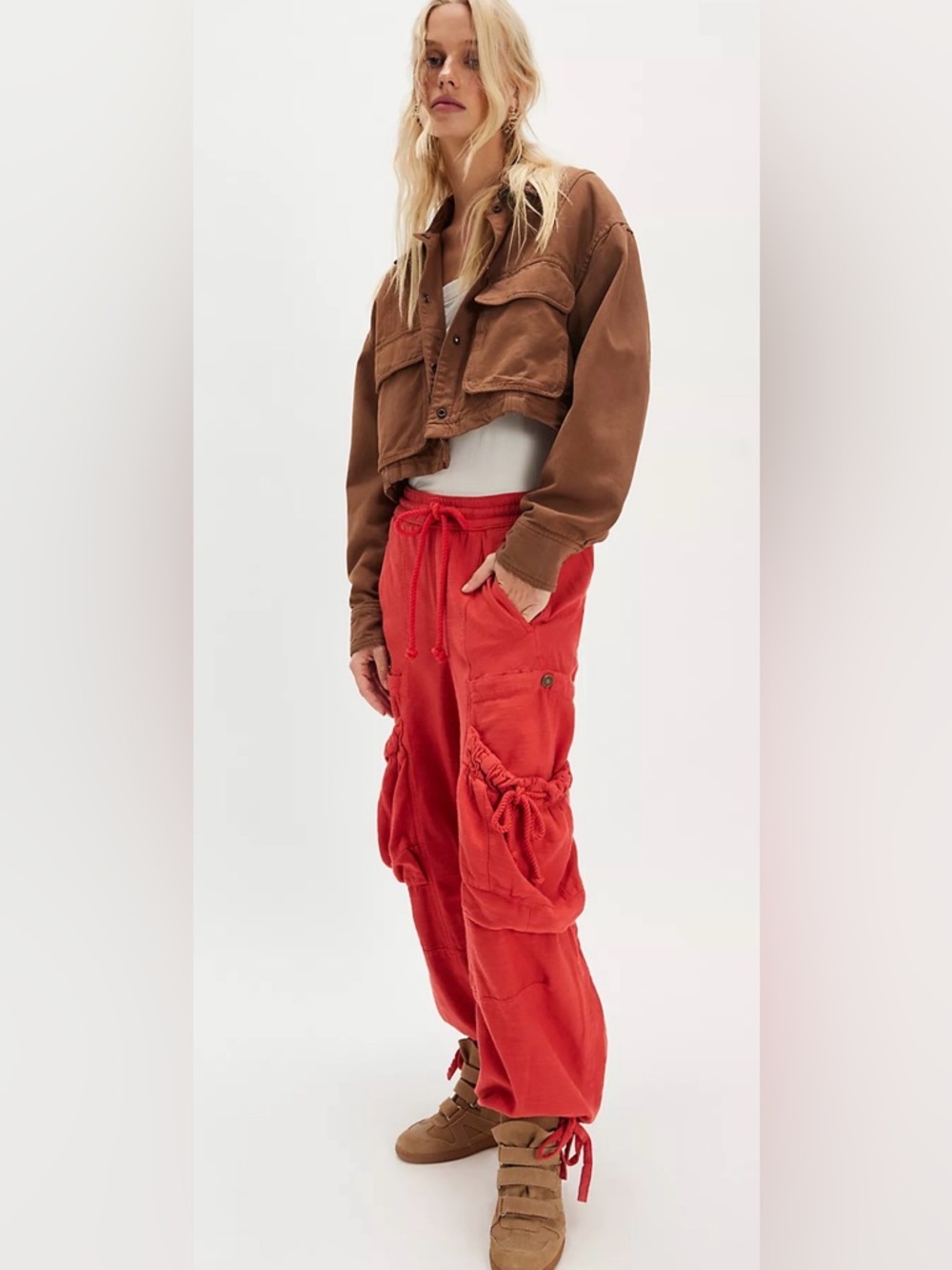 We The Free Ashton Pull-On Full-Length Cargo Pants NWOT